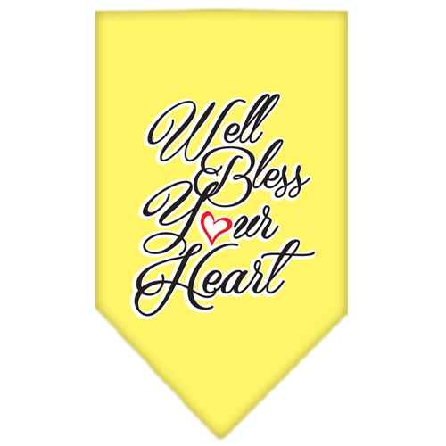 Well Bless Your Heart Screen Print Bandana Yellow Small